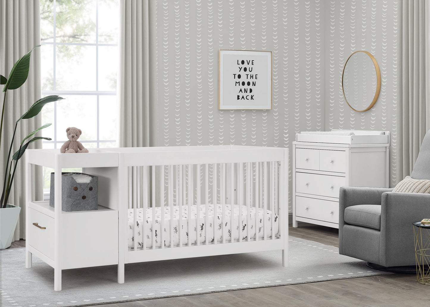 Zoe 5-in-1 Convertible Crib and Changer